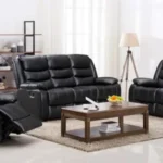 Cozy living room sofa with coffee table