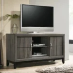 Modern TV stand with storage shelves