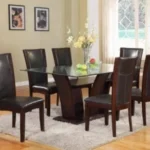 Elegant dining table set with matching chairs