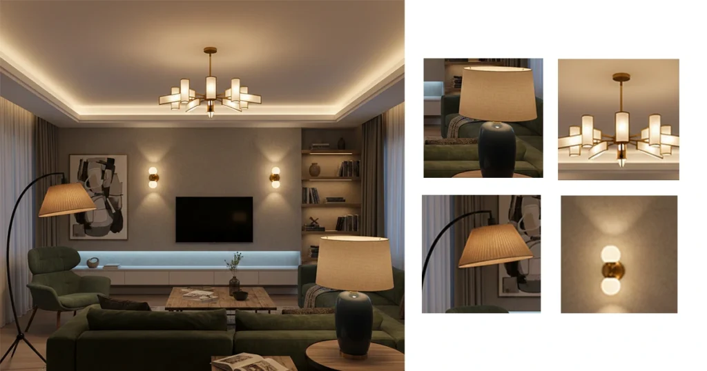 Bright living room with white sofa and multiple indoor plants.