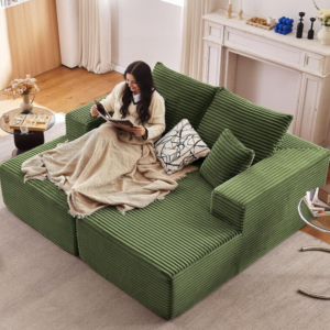 DOUBLE OVERSIZE CHAISE SOFA GREEN