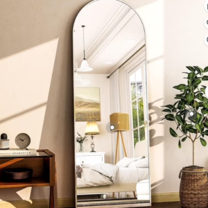 Oversized SILVER Metal Frame Floor Mirror