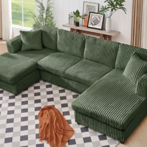 3PC DOUBLE CHAISE LOUNGE SECTIONAL GREEN